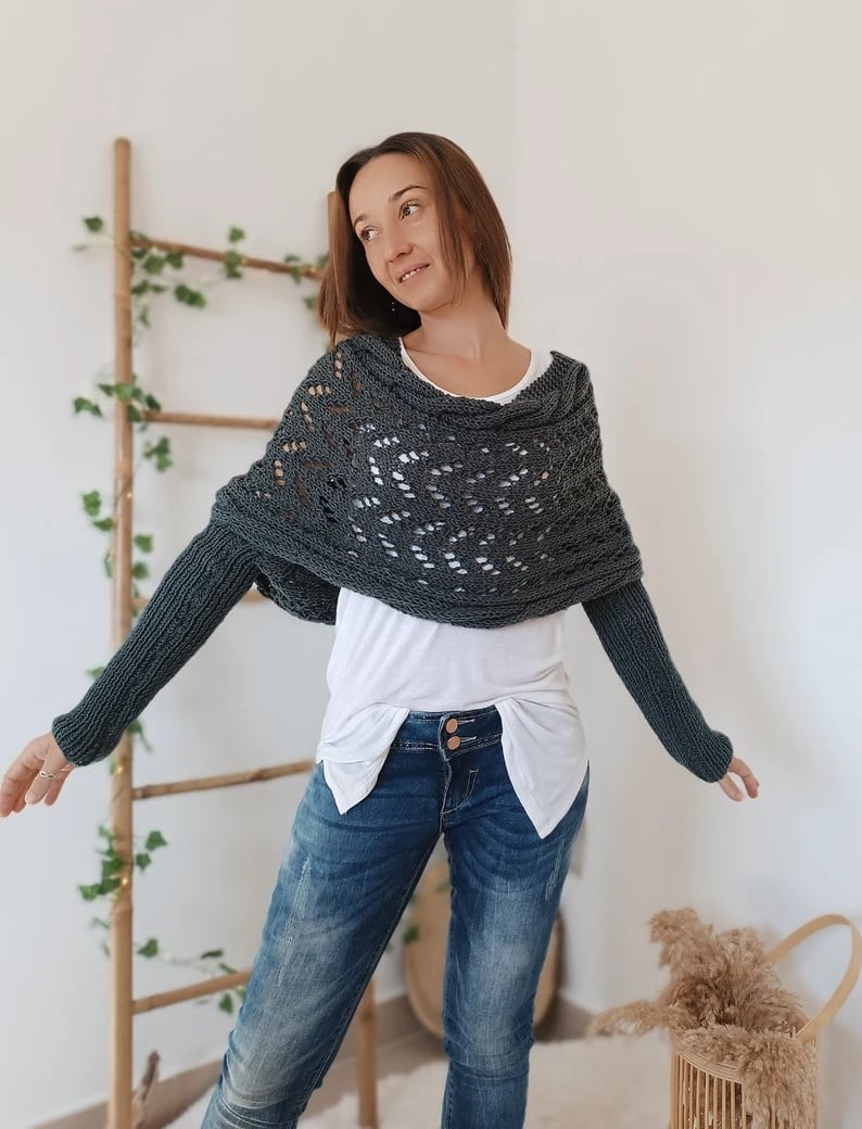 W&W Mode | Schal - eleganter Damen gewebter Überwurf