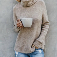 WW | Bequem Langärmelig Rollkragenpullover Pullover