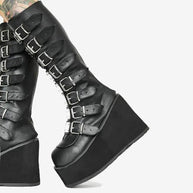 WW | Zip Up Chunky High Heel Stiefel