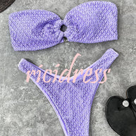 WW Bandeau-Bikini mit Ringausschnitt