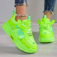 WW | Mesh-Oberfläche Schuhe mit Plateau