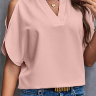 WW | Bluse mit Notch-Ausschnitt und eleganten, geteilten Ärmeln Für Frauen