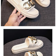 WW | Sandals women with platform and golden chain