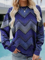 WW | GEOMETRISCHES KASCHMIR-SWEATSHIRT