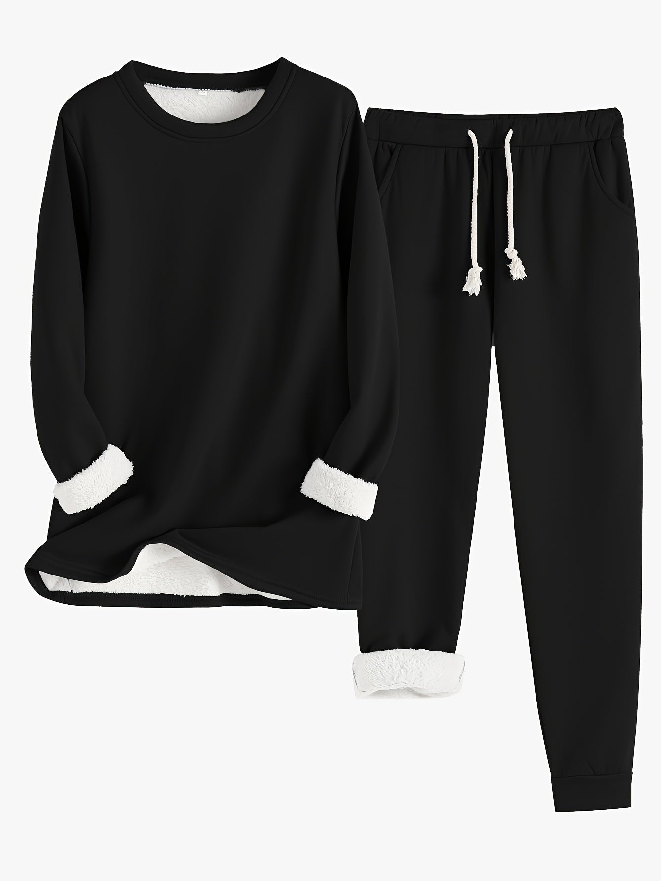 WW | Stilvolle Winter Casual Thermische Sweatshirt- und Jogginghose-Set für Frauen