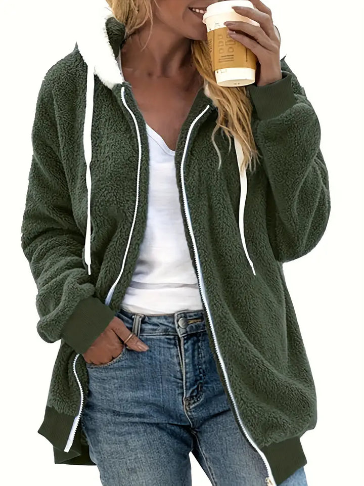W&W Mode | Oversized Teddyjacke für Damen | Warme und stilvolle Winterjacke