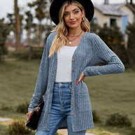 WW Warmer Gerippter Baumwolle Strickcardigan Für Damen | Perfekt Für Lässige Tage