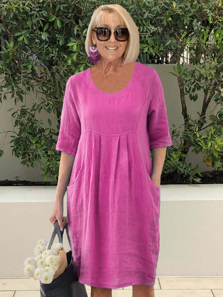 WW | Pocket Strand Tunika Kleid Übergröße