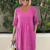 WW | Pocket Strand Tunika Kleid Übergröße