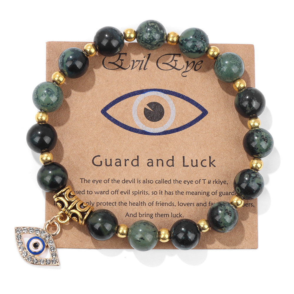 WW | Glückliches Türkisches Böses Augen Anhänger Perlenarmband