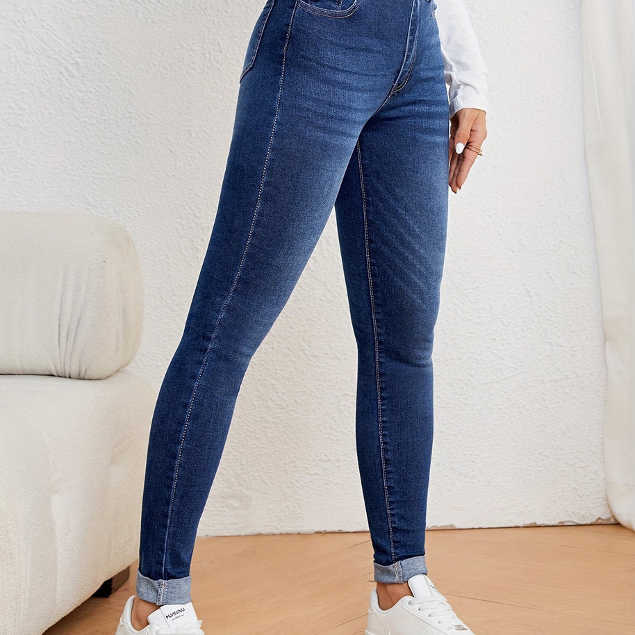 WW | Olivgrüne High Waist Slim Fit Jeans Mit Stretch Denim