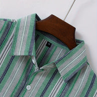 WW | Gestreiftes Baumwoll Leinen Herrenhemd für entspannte Looks