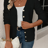 WW | Warmer und Weicher Cardigan mit V-Ausschnitt und Knöpfen