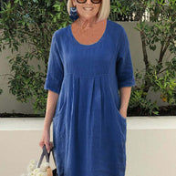 WW | Pocket Strand Tunika Kleid Übergröße