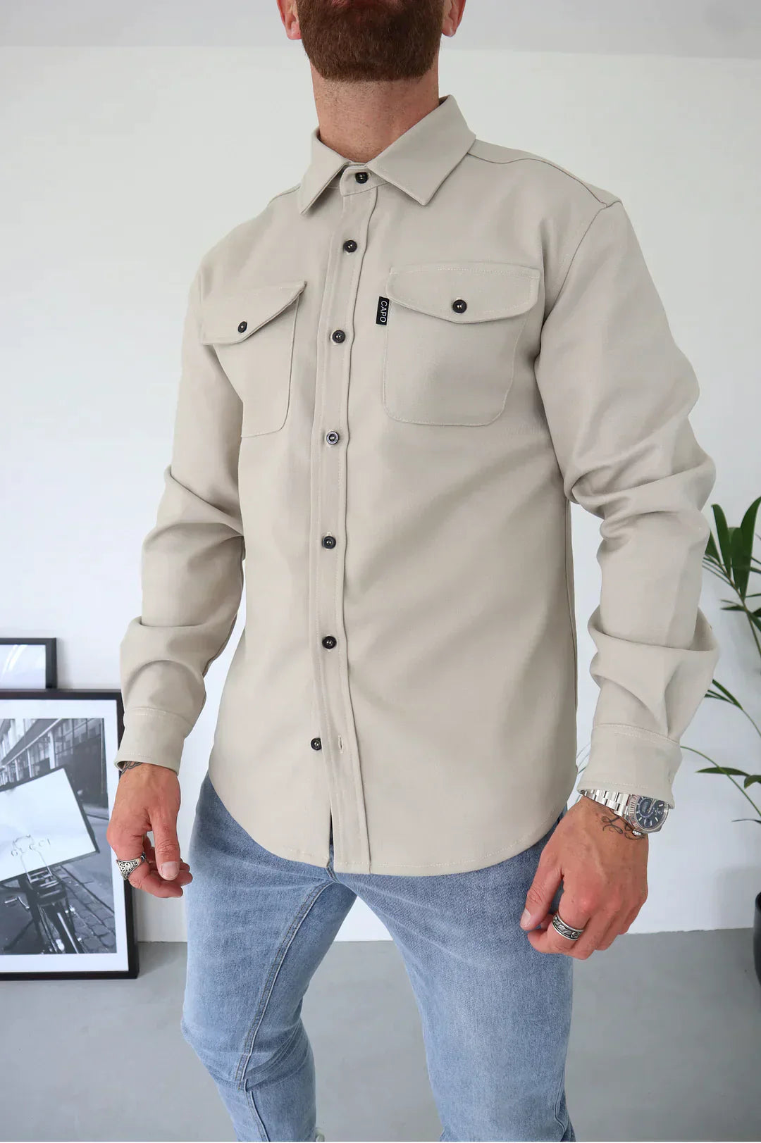 WW | Premium-Jacke mit Knopfverschluss für Herren | Stylische und bequeme Jacke