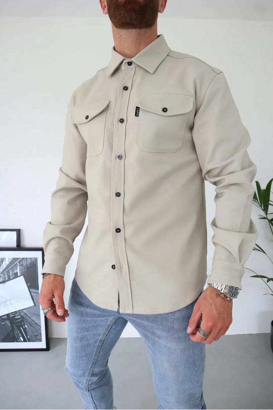 WW | Premium-Jacke mit Knopfverschluss für Herren | Stylische und bequeme Jacke
