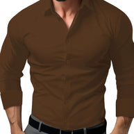 WW | Slim Fit Einfarbiges Baumwollhemd