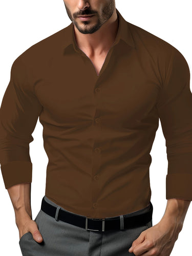 WW | Slim Fit Einfarbiges Baumwollhemd