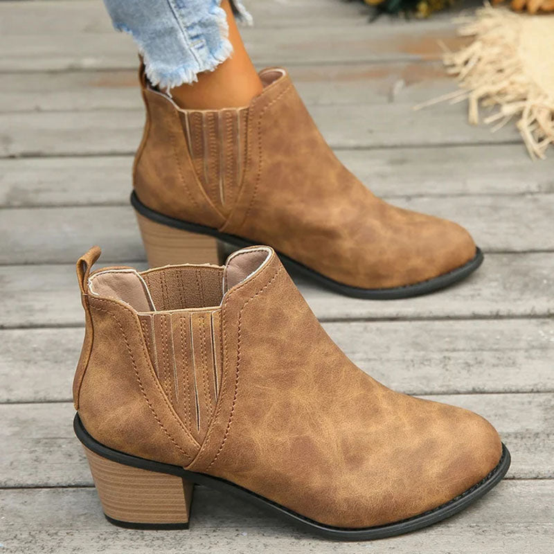 W&W Mode | Vintage Stiefeletten Mit Klobigem Absatz