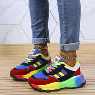 WW - bunte klobige Turnschuhe für Damen | Multicolor Design Sneaker Damen