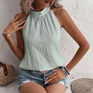 WW | Neckholder-Top mit Punktedetail