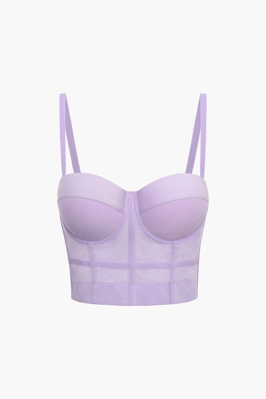 WW | Figurbetontes Bustier Top Mit Bügel Cups Und Transparenter Mesh Struktur