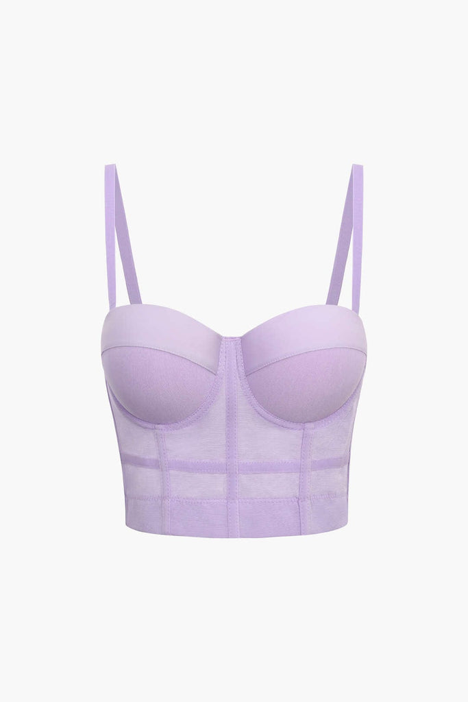 WW | Figurbetontes Bustier Top Mit Bügel Cups Und Transparenter Mesh Struktur