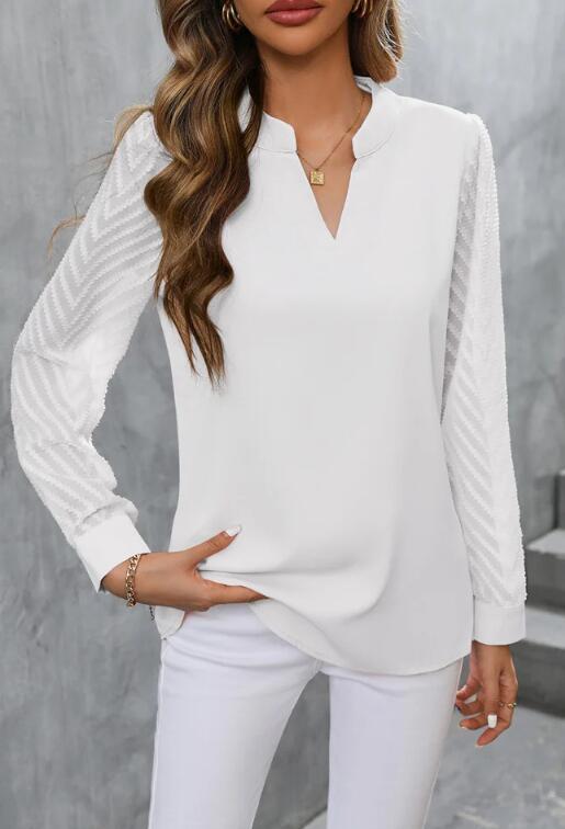 W&W Mode | Elegantes Chiffon Top Mit V-ausschnitt