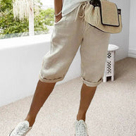 WW | Einfarbige Bequeme Bermudashorts mit Schnürung