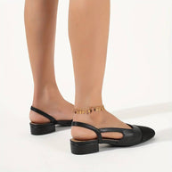 WW | Slingback Ballerinas in Beige & Schwarz Klassischer Chic