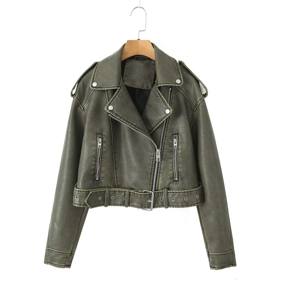 W&W Mode | Waschbare, Farbverlaufende Lederjacke Für Damen*