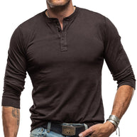 WW | Langarm Henley Hemd im Vintage Stil für Herren
