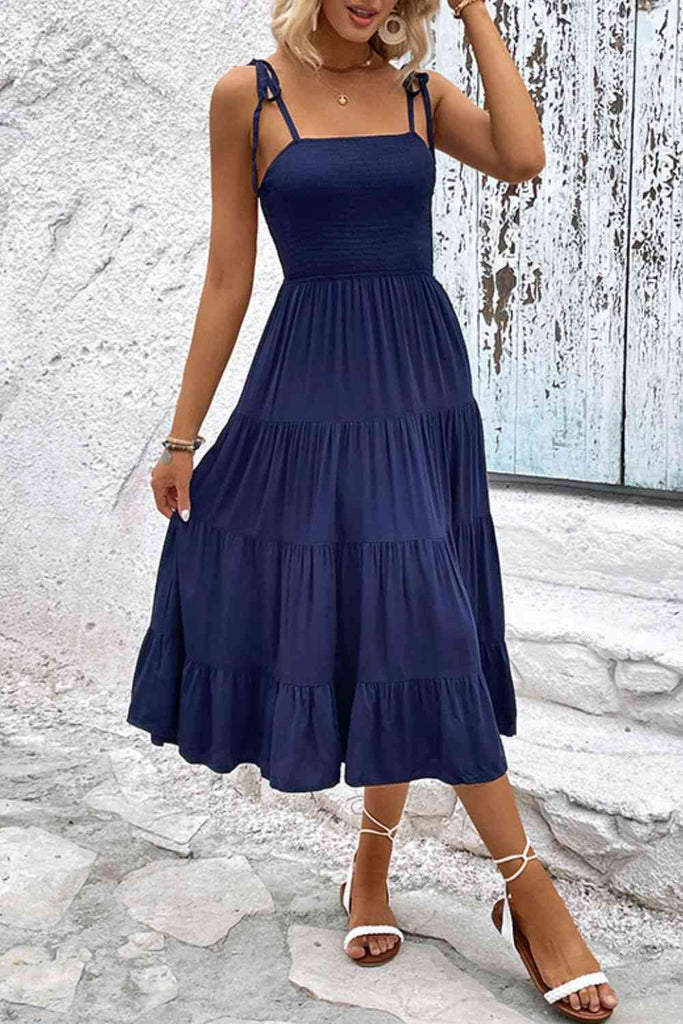 WW | Krawattenträger Schicht Midi Kleid