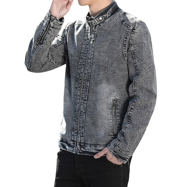 WW | Lässige Baumwoll Jeansjacke Für Herren