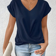 WW | Lässiges T-Shirt Mit V-Ausschnitt