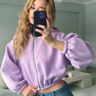 WW | Casual, lightweight, short sports hoodie jacket