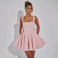 WW | Mode personalisierte Schleife Partykleid