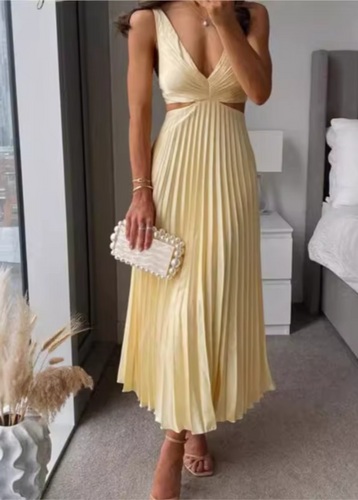 WW | Gelbes Bohemian Chic Maxikleid