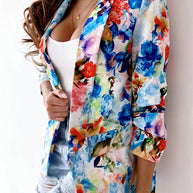 WW | Freie und Echte Florale Revers Freizeitanzug Blazer