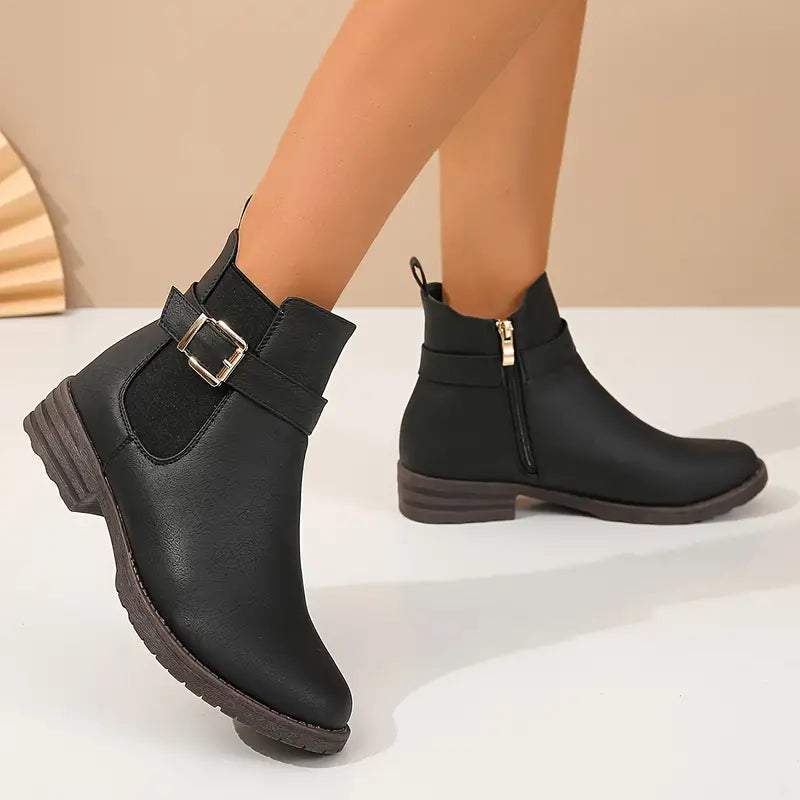 W&W Mode | Lässige Rutschfeste Stiefelette mit Seitlichem Reißverschluss