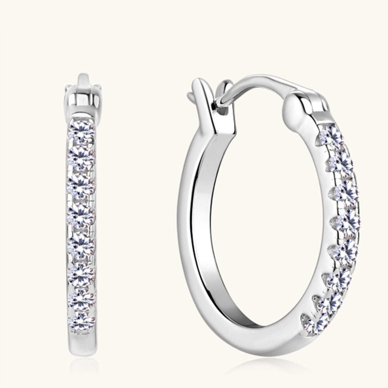 WW | 925 Sterling Silber Moissanit Huggie Ohrringe