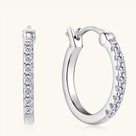 WW | 925 Sterling Silber Moissanit Huggie Ohrringe