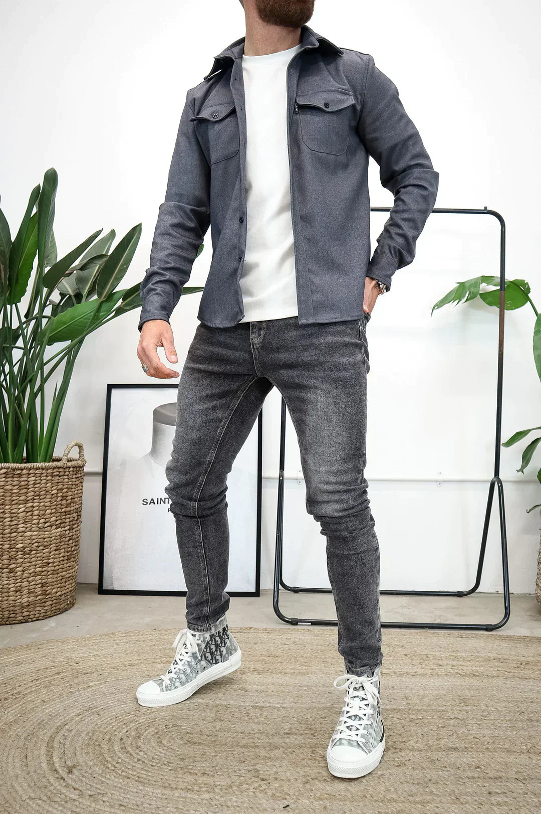 WW | Premium-Jacke mit Knopfverschluss für Herren | Stylische und bequeme Jacke