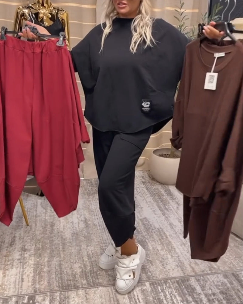 WW | Bestickter Pullover in lockerer Passform und Jogginghosen