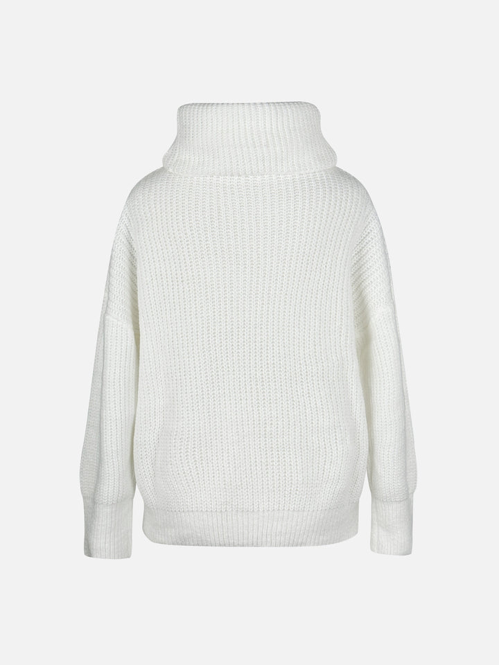 W&W Mode | Rollkragenpullover Damen mit Knopfdekor