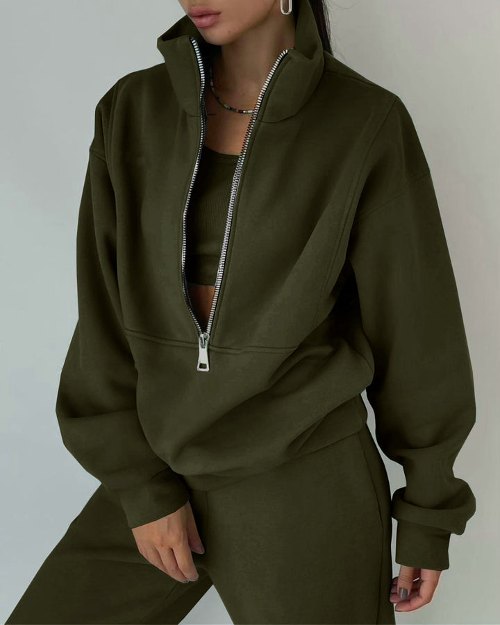 W&W Mode Sweatshirt und Hose für Damen bekleidung mit Reiß verschluss