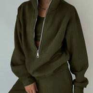 WW | teiliges sportliches Set - trendige Damen Sweatjacke mit Jogginghose
