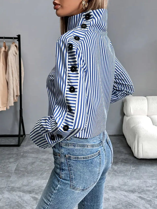 WW | Stylische Gestreifte Bluse aus Baumwolle