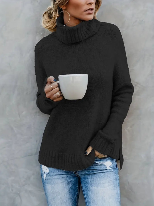 WW | Bequem Langärmelig Rollkragenpullover Pullover