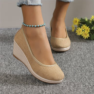 WW | Atmungsaktive Slipper Mit Keilabsatz Schuhen
